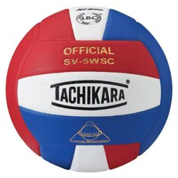 Tachikara SV5WSC Sensi Tec Microfiber Composite Volleyball - Scarlet/White/Royal Blue