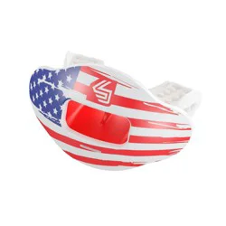 Shock Doctor Sport Max Airflow Lipguard - Flag: Strapless, BPA-Free, Braces Compatible, All-Purpose Mouth Guard