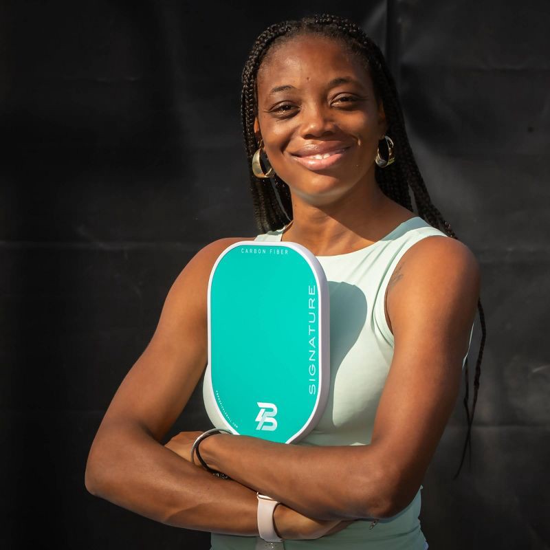 slide 4 of 15, PBPRO Signature Carbon Fiber Pickleball Paddle - Mint Green: Traditional Frame, 8 oz, 8 oz