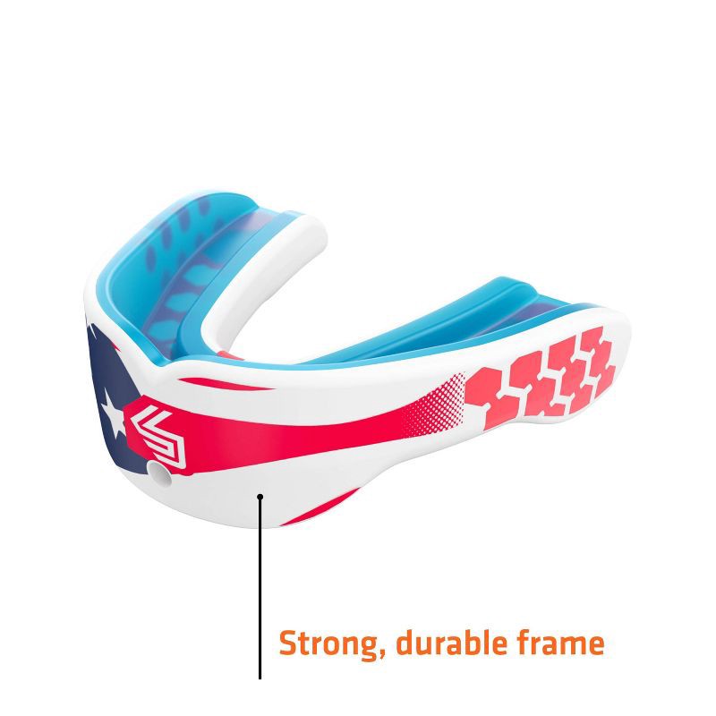 slide 5 of 7, Shock Doctor Sport Gel Max Pro Stars and Stripes - Youth: Strapless Mouth Guard, BPA-Free, 1 ct