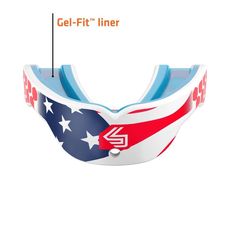 slide 6 of 7, Shock Doctor Sport Gel Max Pro Stars and Stripes - Youth: Strapless Mouth Guard, BPA-Free, 1 ct