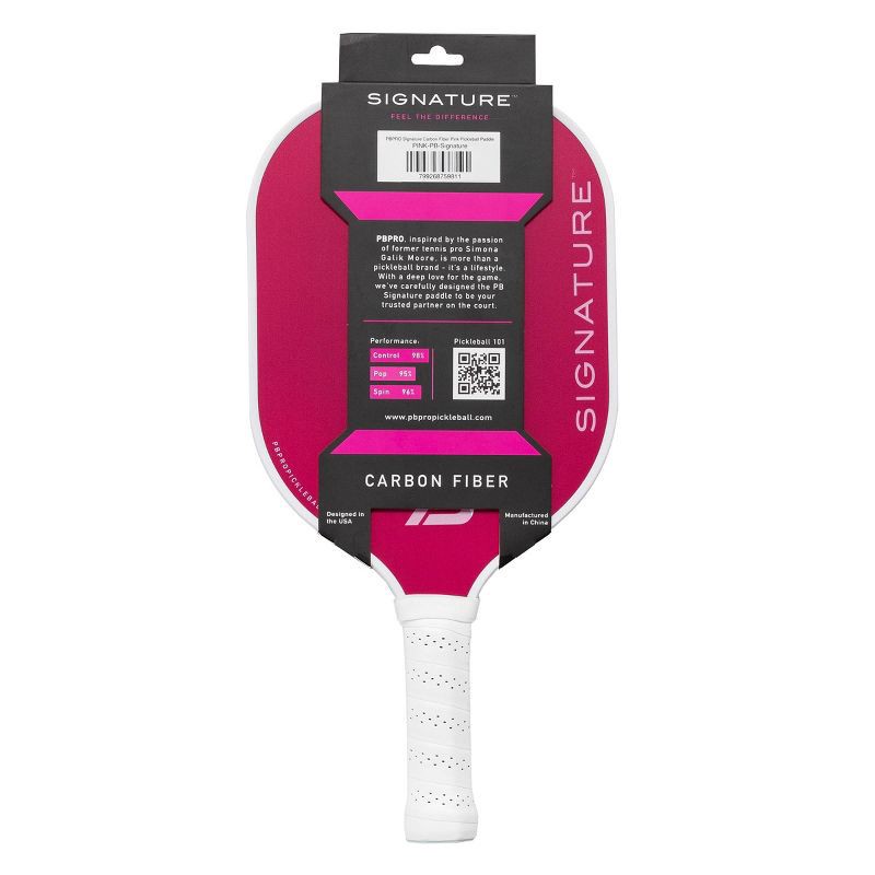 slide 2 of 14, PBPRO Signature Carbon Fiber Pickleball Paddle - Pink: Polypropylene Core, 4-1/4" Grip, 1 ct