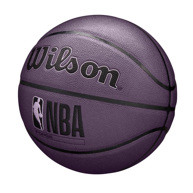 slide 2 of 8, Wilson Size 7 NBA Forge Basketball - Purple: Synthetic Leather, Butyl Bladder, Adult Sports Ball, 1 ct