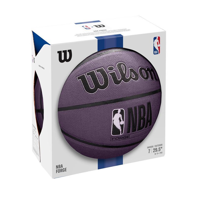 slide 4 of 8, Wilson Size 7 NBA Forge Basketball - Purple: Synthetic Leather, Butyl Bladder, Adult Sports Ball, 1 ct
