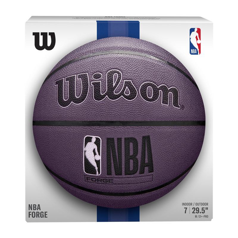 slide 5 of 8, Wilson Size 7 NBA Forge Basketball - Purple: Synthetic Leather, Butyl Bladder, Adult Sports Ball, 1 ct