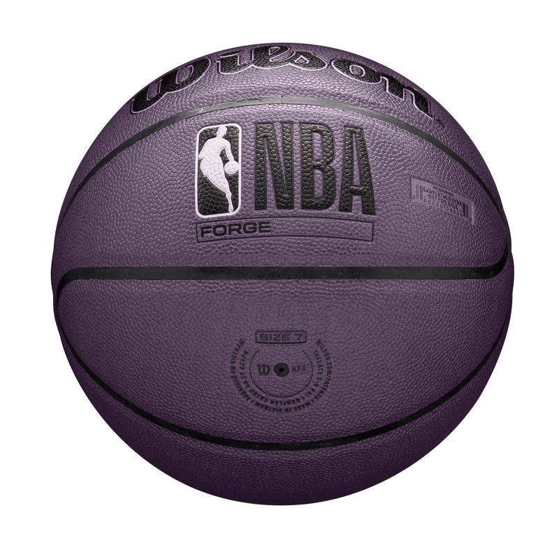 slide 6 of 8, Wilson Size 7 NBA Forge Basketball - Purple: Synthetic Leather, Butyl Bladder, Adult Sports Ball, 1 ct