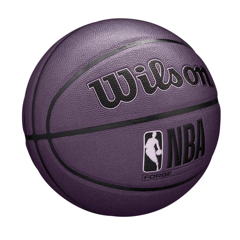 slide 8 of 8, Wilson Size 7 NBA Forge Basketball - Purple: Synthetic Leather, Butyl Bladder, Adult Sports Ball, 1 ct