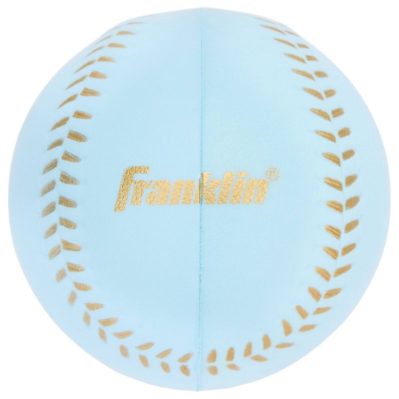 slide 3 of 9, Franklin Sports 9" T Ball Glove with Ball Right Handed Thrower - Carolina Blue: PVC Material, All-Purpose T-Ball Use, 1 ct