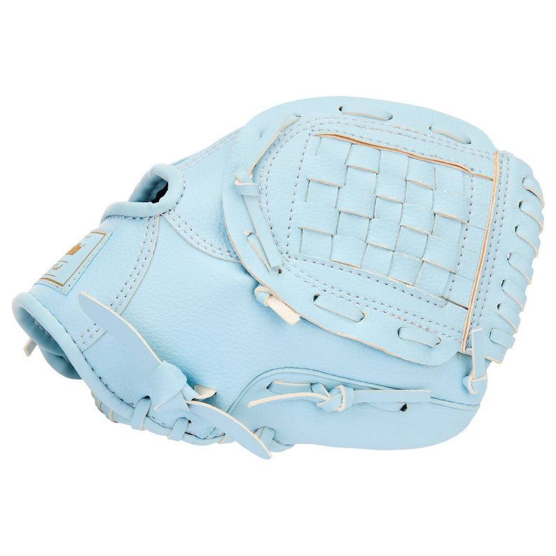 slide 7 of 9, Franklin Sports 9" T Ball Glove with Ball Right Handed Thrower - Carolina Blue: PVC Material, All-Purpose T-Ball Use, 1 ct