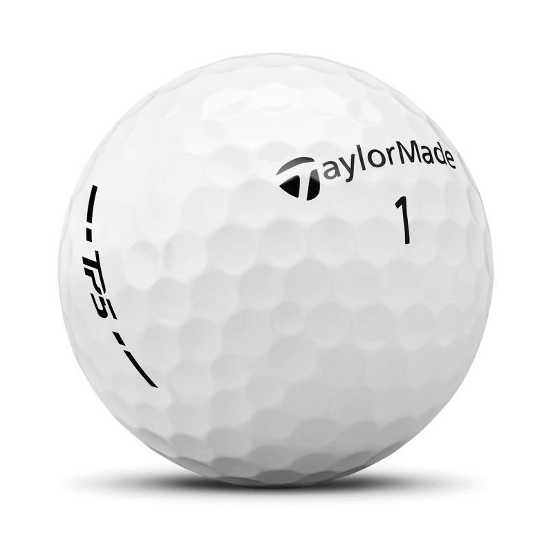 slide 3 of 3, TaylorMade TP5 Golf Balls 12bp - White: 1.68" Diameter, Rubber Core, Urethane Shell, 1 ct