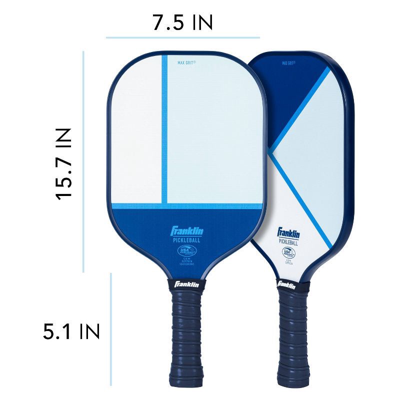 slide 4 of 12, Franklin Sports 2 Player Poly Paddle with Ball Set - Blue/Light Blue: Fiberglass Pickleball Equipment, 1 ct