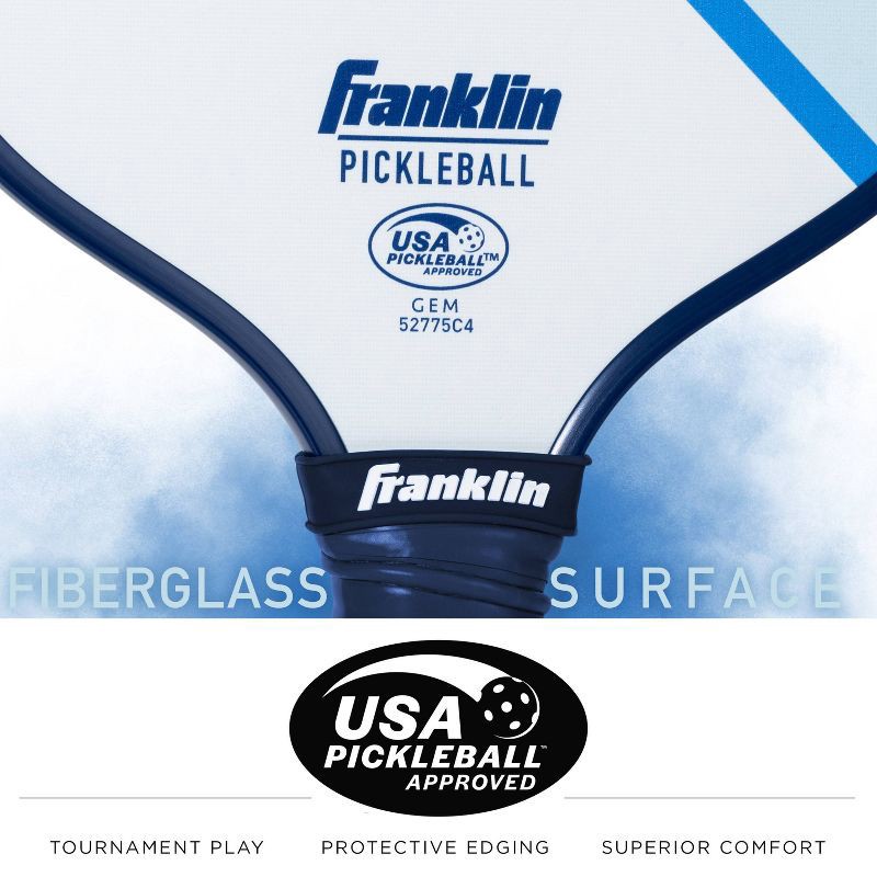 slide 7 of 12, Franklin Sports 2 Player Poly Paddle with Ball Set - Blue/Light Blue: Fiberglass Pickleball Equipment, 1 ct