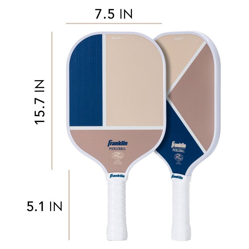 slide 3 of 10, Franklin Sports 2 Player Poly Paddle with Ball Set - Blue/Tan: Pickleball Equipment, 1 ct