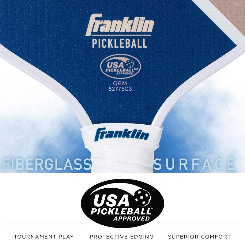 slide 4 of 10, Franklin Sports 2 Player Poly Paddle with Ball Set - Blue/Tan: Pickleball Equipment, 1 ct
