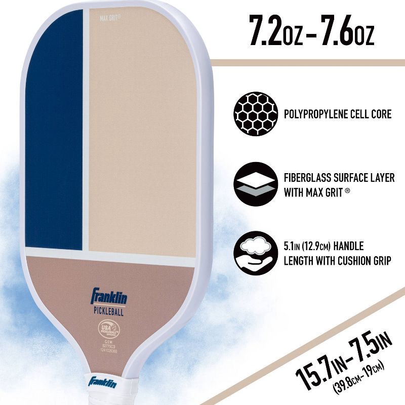 slide 6 of 10, Franklin Sports 2 Player Poly Paddle with Ball Set - Blue/Tan: Pickleball Equipment, 1 ct