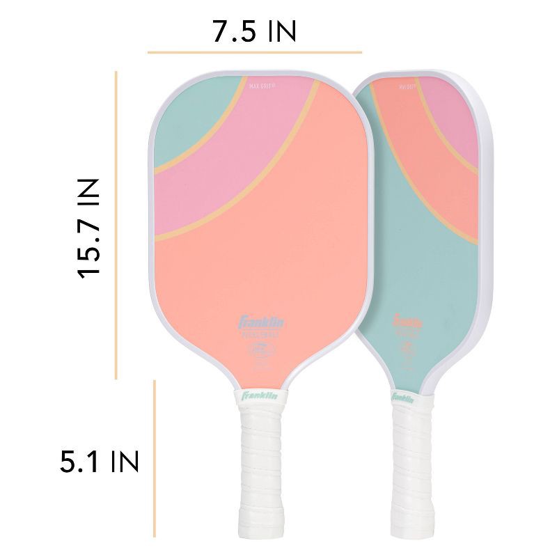 slide 4 of 12, Franklin Sports 2 Player Poly Paddle with Ball Set - Yellow/Green: Fiberglass Core for Traditional Racquet Shape in Pickleball, 1 ct