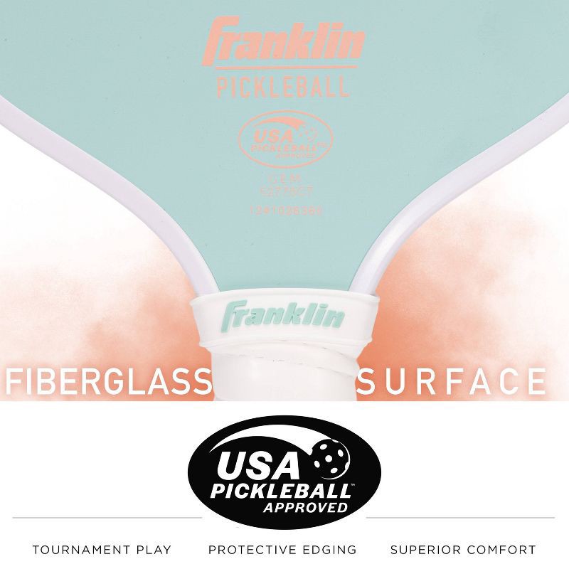 slide 7 of 12, Franklin Sports 2 Player Poly Paddle with Ball Set - Yellow/Green: Fiberglass Core for Traditional Racquet Shape in Pickleball, 1 ct