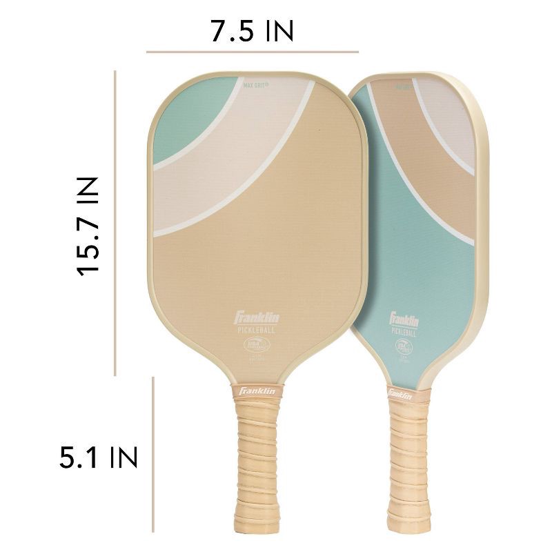 slide 2 of 12, Franklin Sports 2 Player Poly Paddle with Ball Set - Green/Tan: Fiberglass Pickleball Racquets, 1 ct