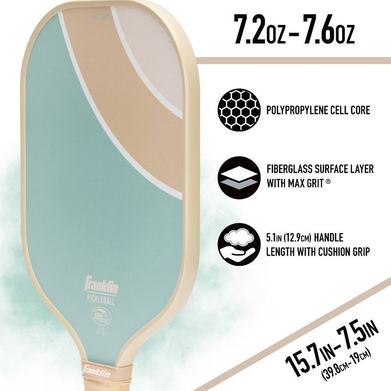slide 5 of 12, Franklin Sports 2 Player Poly Paddle with Ball Set - Green/Tan: Fiberglass Pickleball Racquets, 1 ct