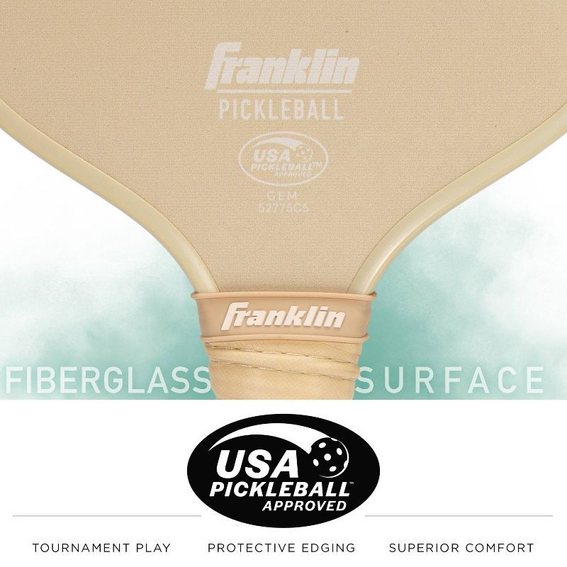 slide 7 of 12, Franklin Sports 2 Player Poly Paddle with Ball Set - Green/Tan: Fiberglass Pickleball Racquets, 1 ct