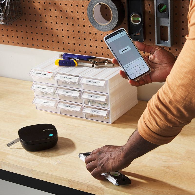 slide 6 of 7, DYMO Letratag 200 Bluetooth Label Maker with White Paper Label Tape, 1 ct