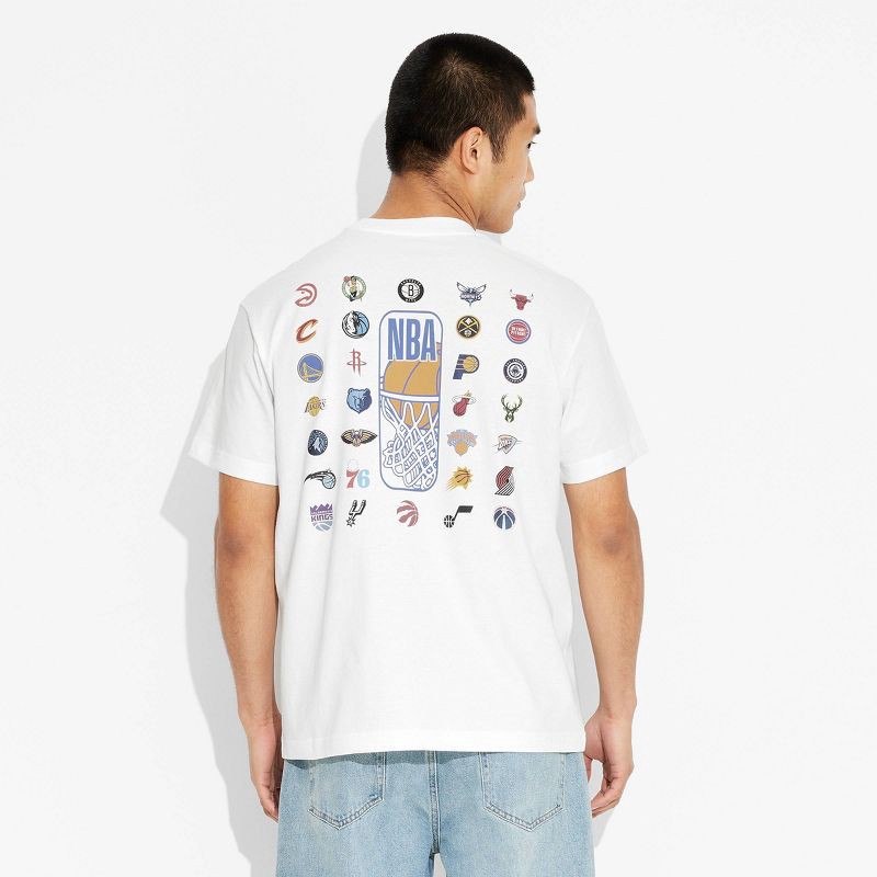 slide 3 of 3, Men's Short Sleeve NBA Teams Graphic T-Shirt - Original Use™ Off-White L, 1 ct