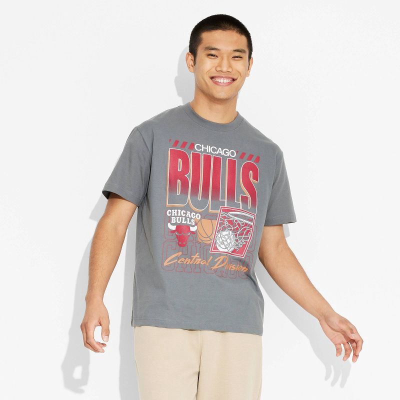slide 2 of 3, Men's Short Sleeve Chicago Bulls Graphic T-Shirt - Original Use™ Dark Gray L, 1 ct