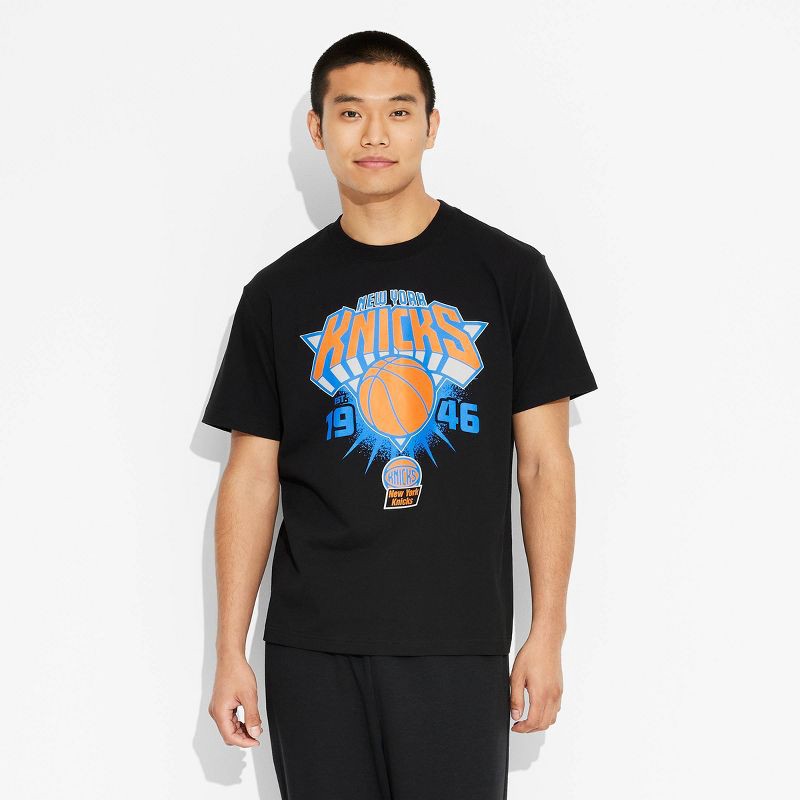 slide 2 of 3, Men's Short Sleeve NY Knicks Graphic T-Shirt - Original Use™ Black S, 1 ct
