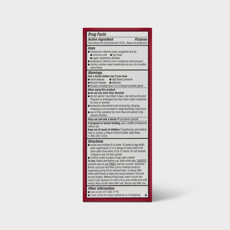 slide 3 of 4, No Drip Original 12hr Nasal Spray - Oxymetazoline Hydrochloride 0.05% - 1 fl oz - up&up™, 1 fl oz