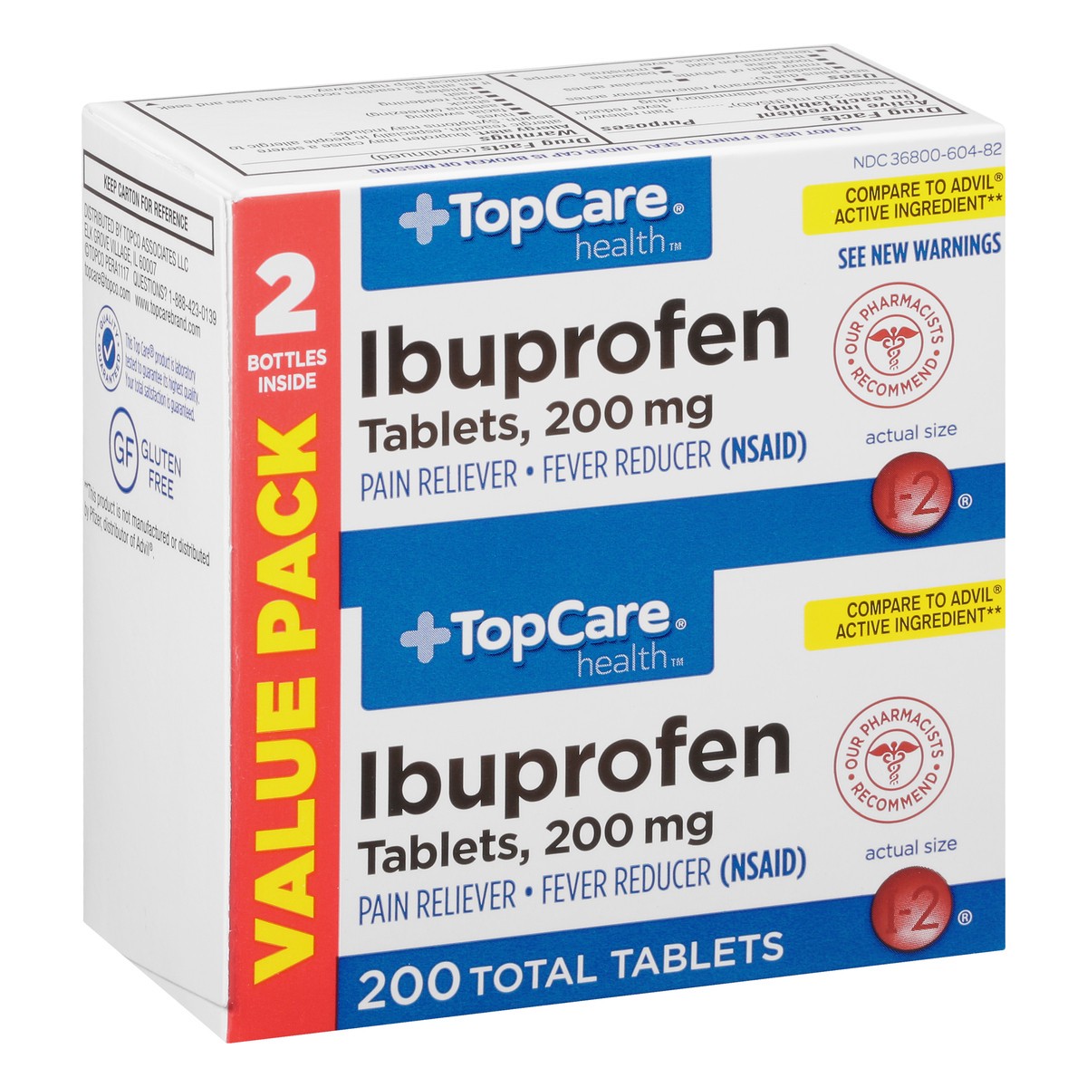 slide 11 of 13, TopCare Health Tablets 200 mg Value Pack Ibuprofen 2 ea, 2 ct