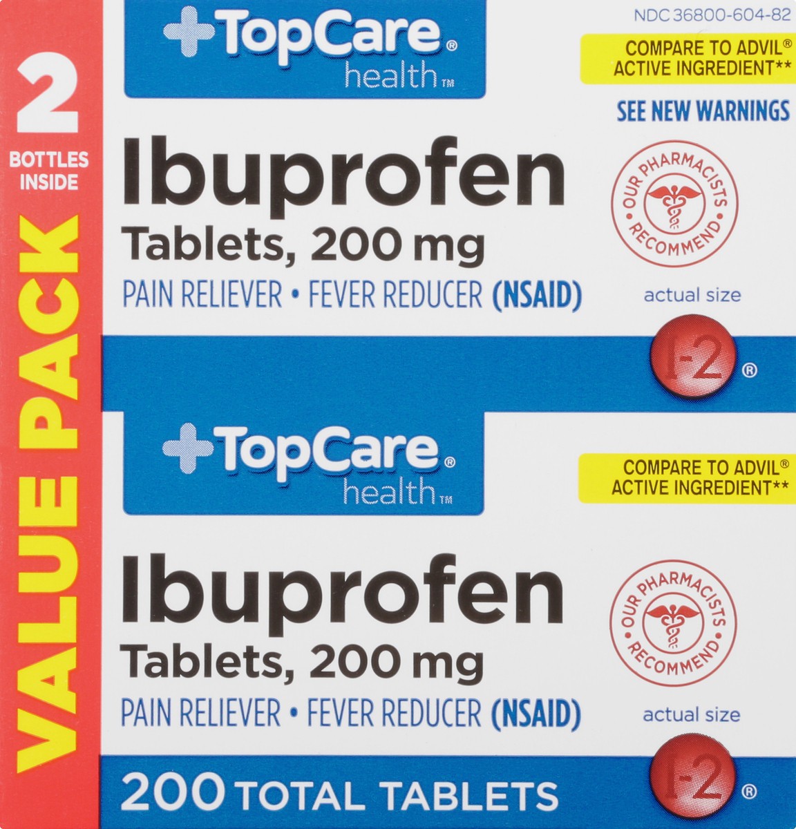 slide 13 of 13, TopCare Health Tablets 200 mg Value Pack Ibuprofen 2 ea, 2 ct