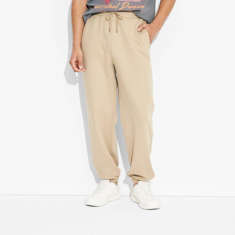 slide 2 of 3, Men's Baggy SweatPants- Original Use™ Khaki XL: Midweight Loose Fit, Tapered Leg, Elastic Waistband, 1 ct