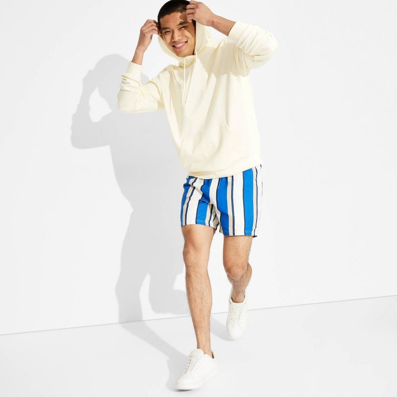 slide 1 of 3, Men's Oversized Fit Hooded Pullover Sweatshirt - Original Use™ Light Yellow L: French Terry, Kangaroo Pocket, 1 ct