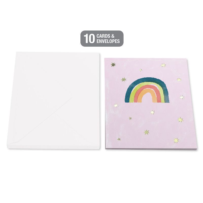 slide 3 of 4, American Greetings 10ct All-Occasion Rainbow and Stars Blank Note Cards, 10 ct