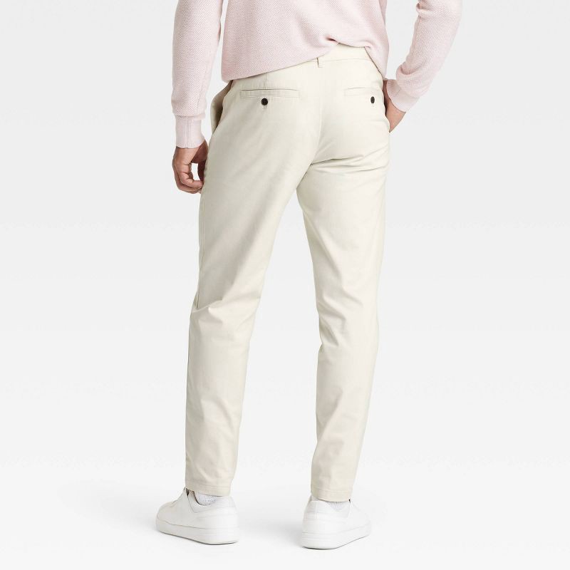 slide 2 of 3, Men's Extended Tab Pleated Dress Trousers - Goodfellow & Co™ Beige 32x32: Cotton-Spandex, Relaxed Leg, Midweight, 1 ct