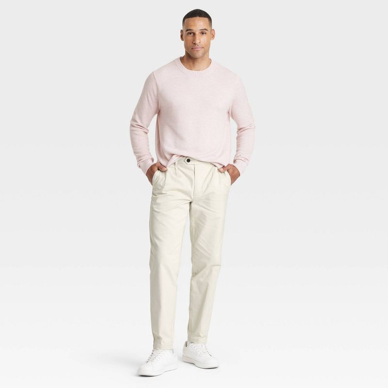 slide 3 of 3, Men's Extended Tab Pleated Dress Trousers - Goodfellow & Co™ Beige 32x32: Cotton-Spandex, Relaxed Leg, Midweight, 1 ct