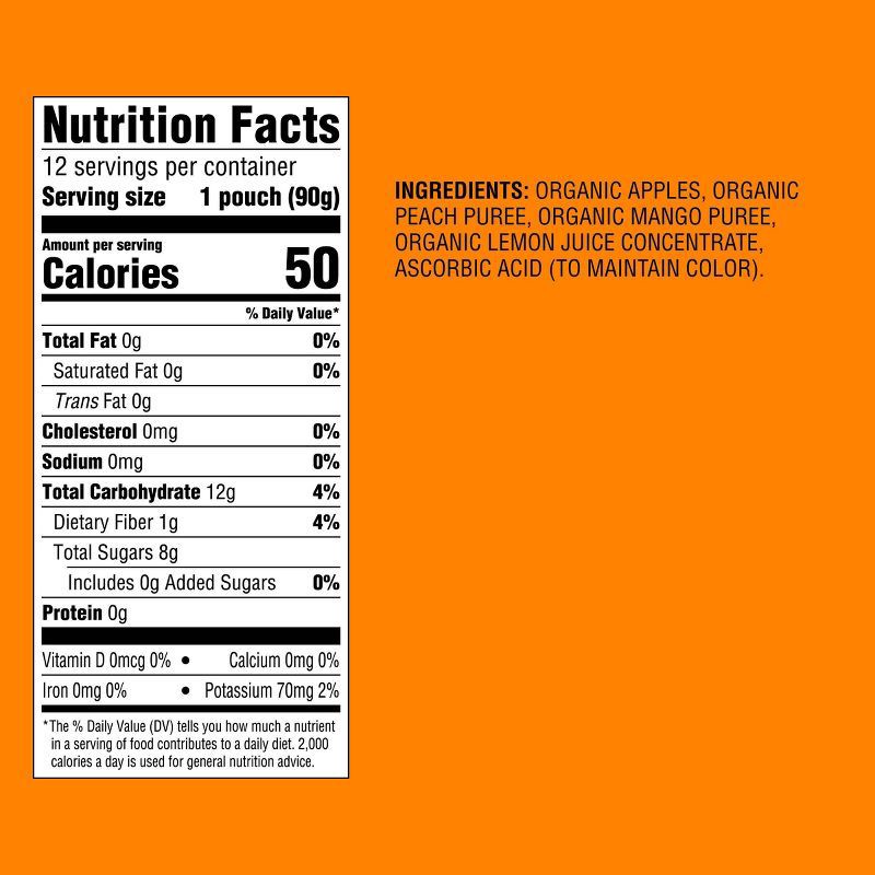 slide 5 of 5, Organic Apple Peach Mango Fruit Puree Applesauce Pouches - 38.04oz/12ct - Good & Gather™, 38.04 oz, 12 ct
