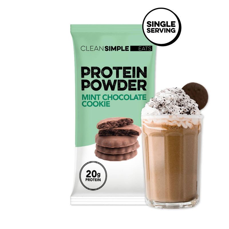 slide 2 of 9, Clean Simple Eats Protein Powder - Mint Chocolate Cookie - Whey Protein Isolate - 1.2oz/1 Stick, 1.2 oz