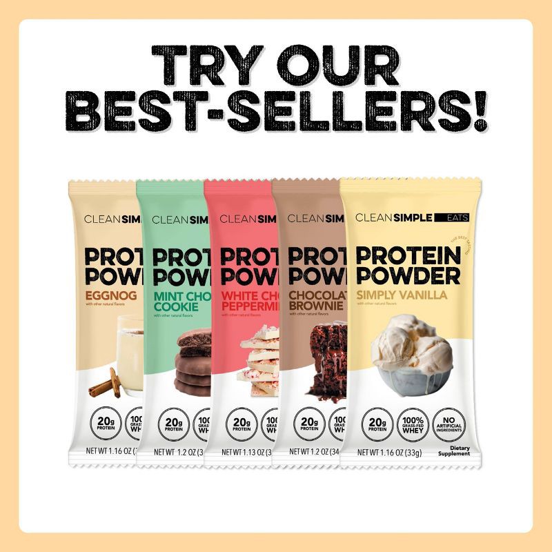 slide 6 of 9, Clean Simple Eats Protein Powder - Eggnog - 1 Stick/1.16oz, 1 oz