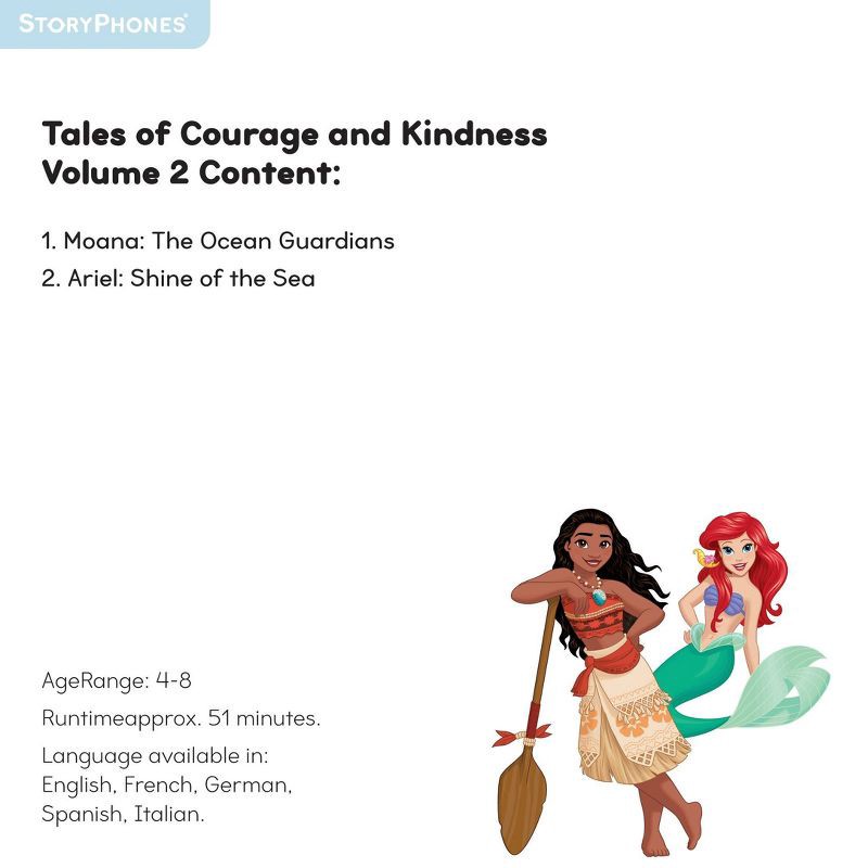 slide 2 of 7, StoryPhones Disney Tales of Courage and Kindness Featuring Moana and Ariel: Electronic Storybook for Ages 3-12, 1 ct