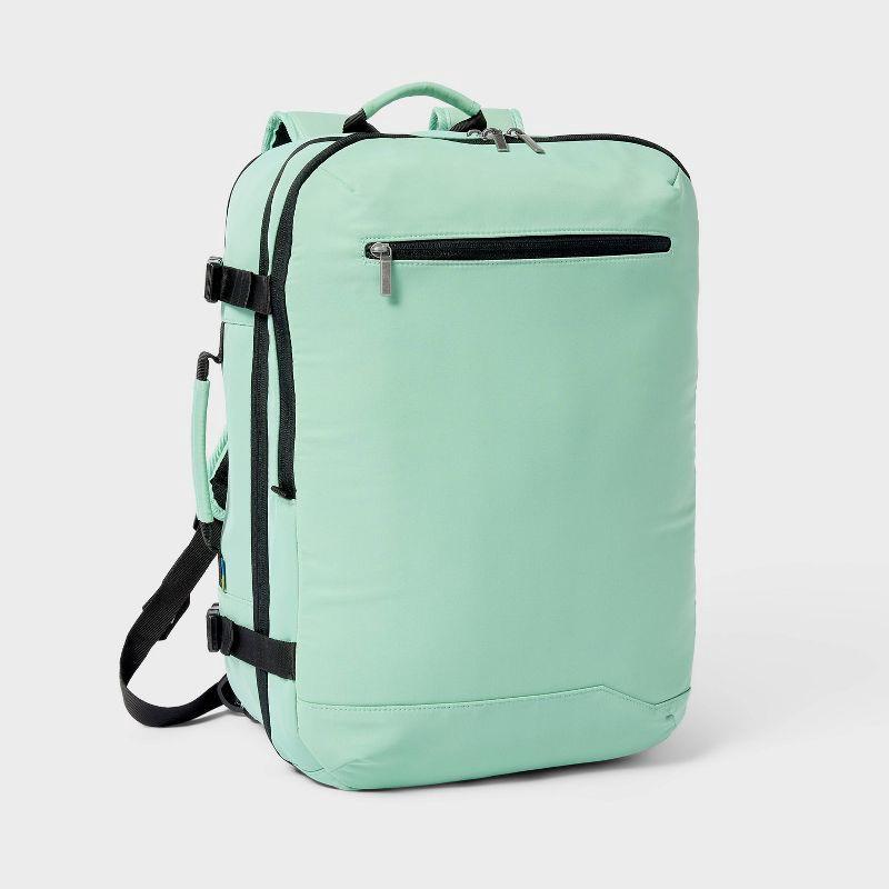 slide 1 of 7, 35L Travel Backpack - Open Story™️ Sage Green: Softside Water Repellent Twill, 35 liter