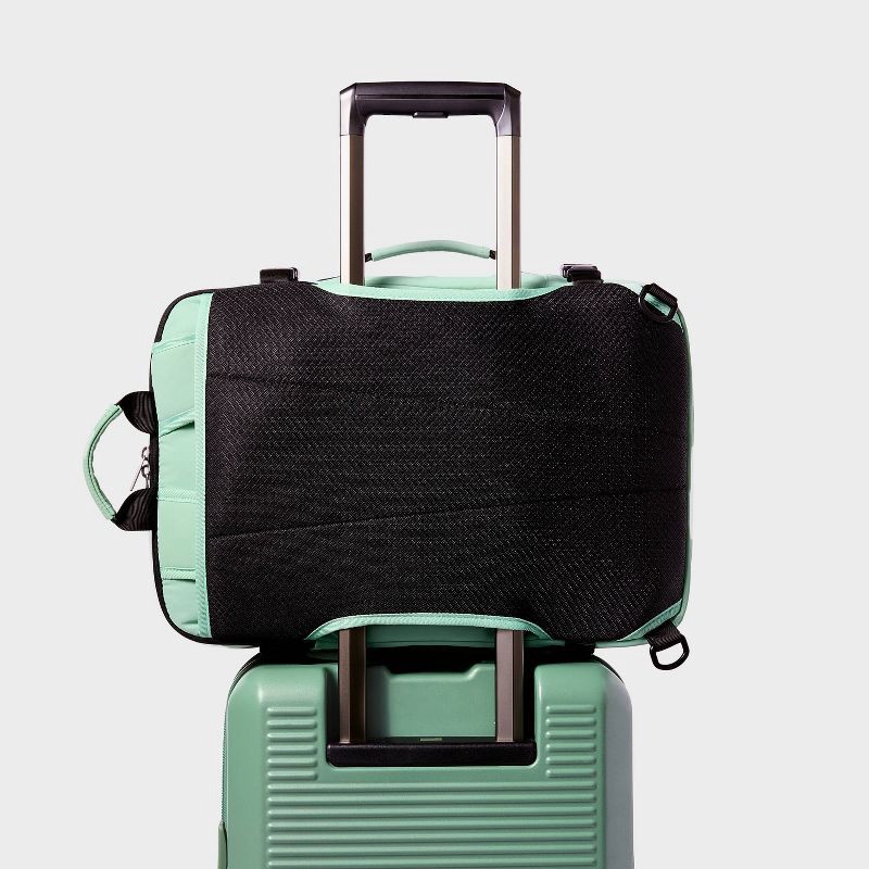 slide 6 of 7, 35L Travel Backpack - Open Story™️ Sage Green: Softside Water Repellent Twill, 35 liter