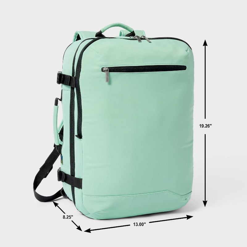slide 7 of 7, 35L Travel Backpack - Open Story™️ Sage Green: Softside Water Repellent Twill, 35 liter