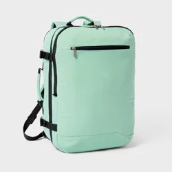 35L Travel Backpack - Open Story™️ Sage Green: Softside Water Repellent Twill