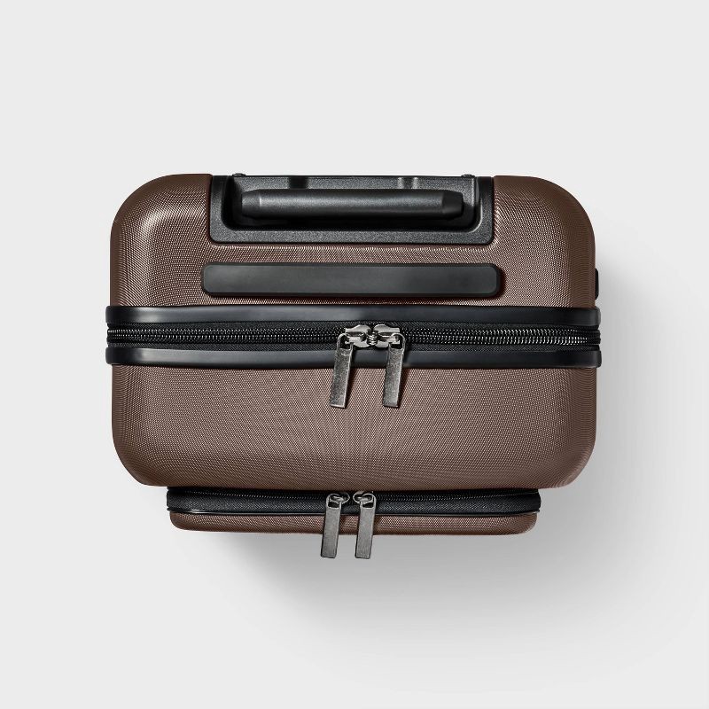 slide 4 of 7, Hardside Carry On Spinner Suitcase with Front Pocket - Open Story™ Chocolate: Water-Resistant Luggage, 1 ct