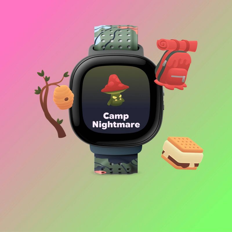 slide 7 of 8, Google Fitbit Ace LTE Kids Smartwatch Active Band - Camp Nightmare, 1 ct