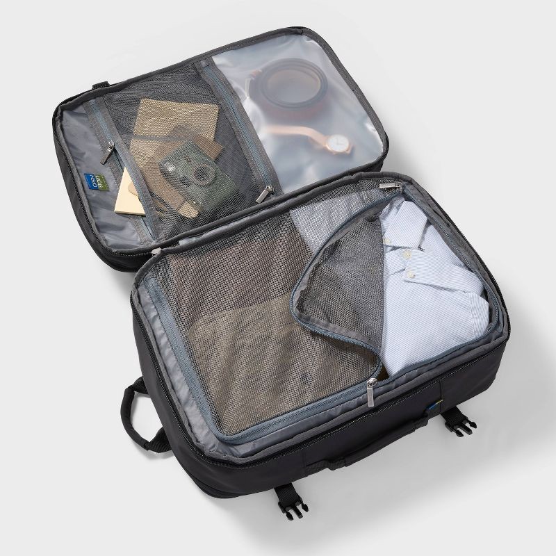 slide 4 of 7, 40L Travel Backpack With Expansion Black - Open Story™️, 40 liter