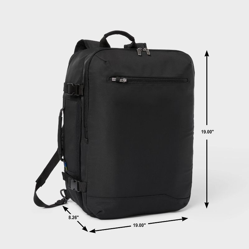 slide 7 of 7, 40L Travel Backpack With Expansion Black - Open Story™️, 40 liter