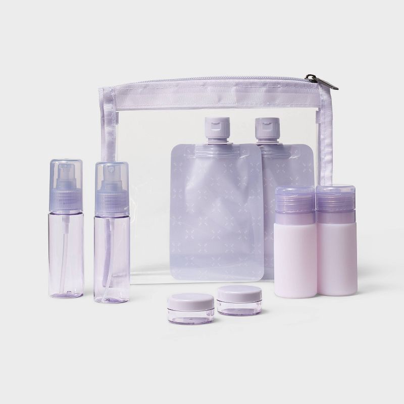 slide 2 of 3, 8pc Travel Toiletry Set Thistle - Open Story™️: Portable Beauty Tool Set, 8 ct