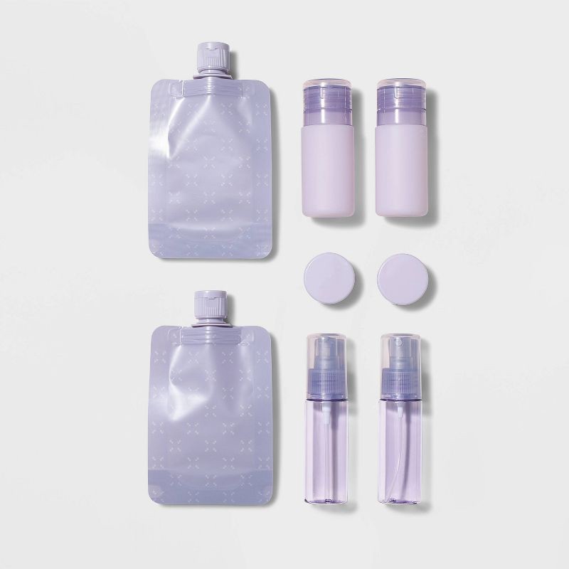 slide 3 of 3, 8pc Travel Toiletry Set Thistle - Open Story™️: Portable Beauty Tool Set, 8 ct